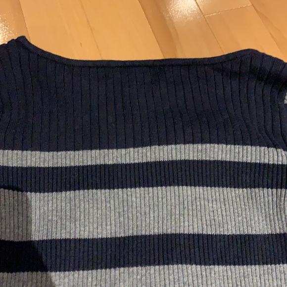 EUC Jacob Navy blue & Grey Striped Boat neck Sweater - size M - Picture 13 of 16